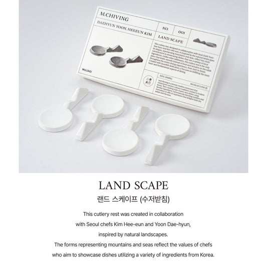 MUJAGI Korean Ceramic Dinnerware Landscape Chopstick Rest Set