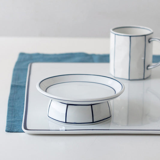 Kim Seok Binn Korean Dinnerware - Blue Line Soban-Style Plate