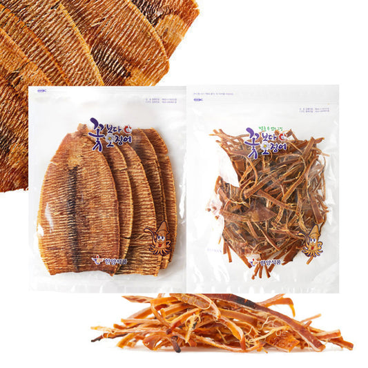Squid Over Flower Seasoned Dried Squid Snack Soft 230g+Original 230g
