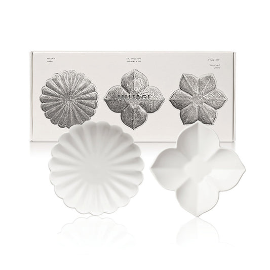 MUJAGI Korean Ceramic Dinnerware Flower Side Dish Plates Set