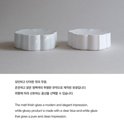 MUJAGI Korean Dinnerware Six-Petal Footed Plate