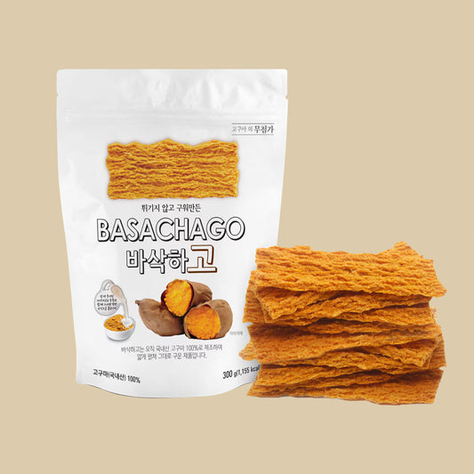 BASACHAGO Korean Chips Snack -Crispy Sweet Potato Snack 300g, Made in Korea