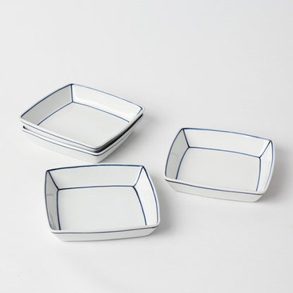 Kim Seok Binn Korean Dinnerware - Blue Line Medium Square Side Dish