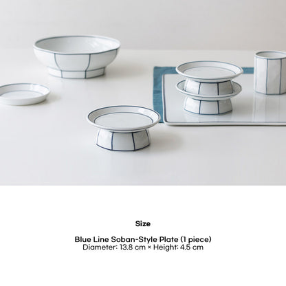 Kim Seok Binn Korean Dinnerware - Blue Line Soban-Style Plate