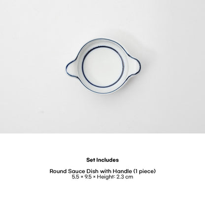 Kim Seok Binn Korean Dinnerware - Blue Line 2-Person Set A (Polygon Rice & Soup Bowls)