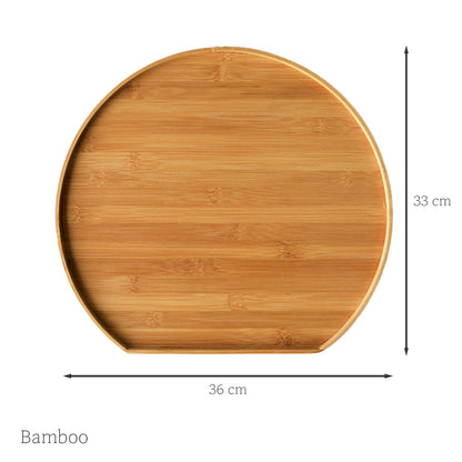 Wooden Serving Tray Shaped Non-Slip Tea Coffee Snack Plate Food Meals Serving Tray - Bamboo