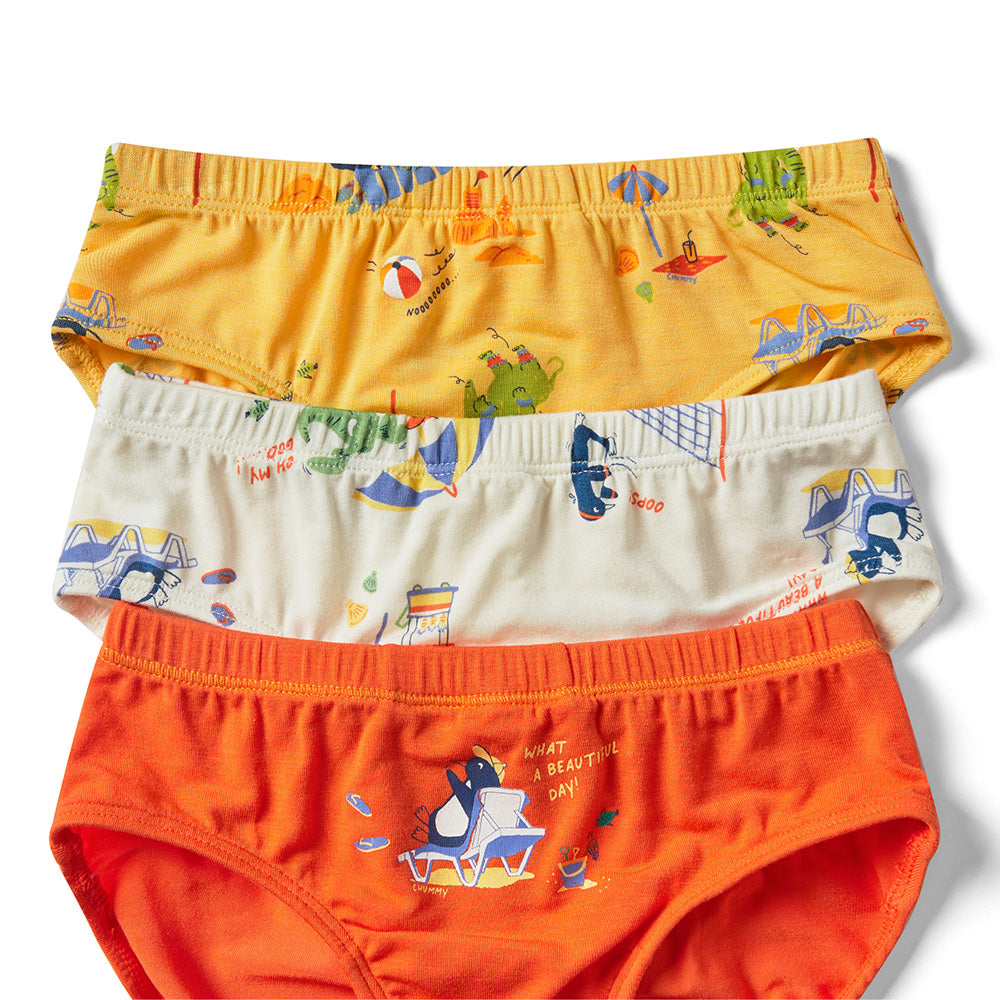 Moonya Moonya Boys Underwear – Tencel Modal Penguin Summer Vacation Briefs (HS15)