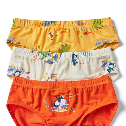 Moonya Moonya Boys Underwear – Tencel Modal Penguin Summer Vacation Briefs (HS15)
