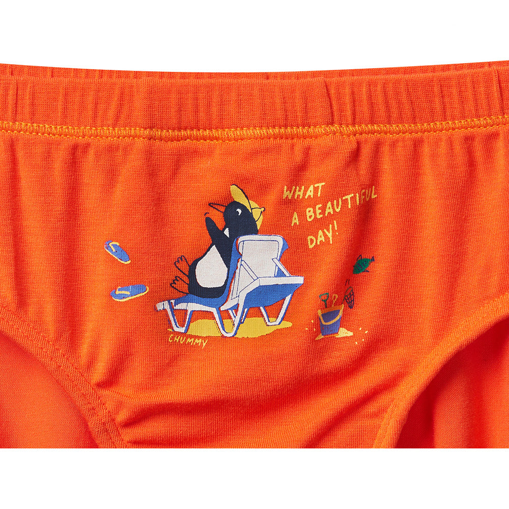 Moonya Moonya Boys Underwear – Tencel Modal Penguin Summer Vacation Briefs (HS15)