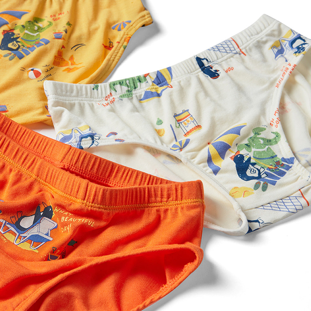 Moonya Moonya Boys Underwear – Tencel Modal Penguin Summer Vacation Briefs (HS15)