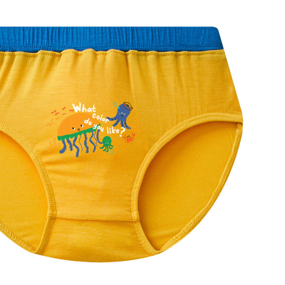 Moonya Moonya Boys Underwear – Tencel Modal Octopus Friends Briefs (HS37)