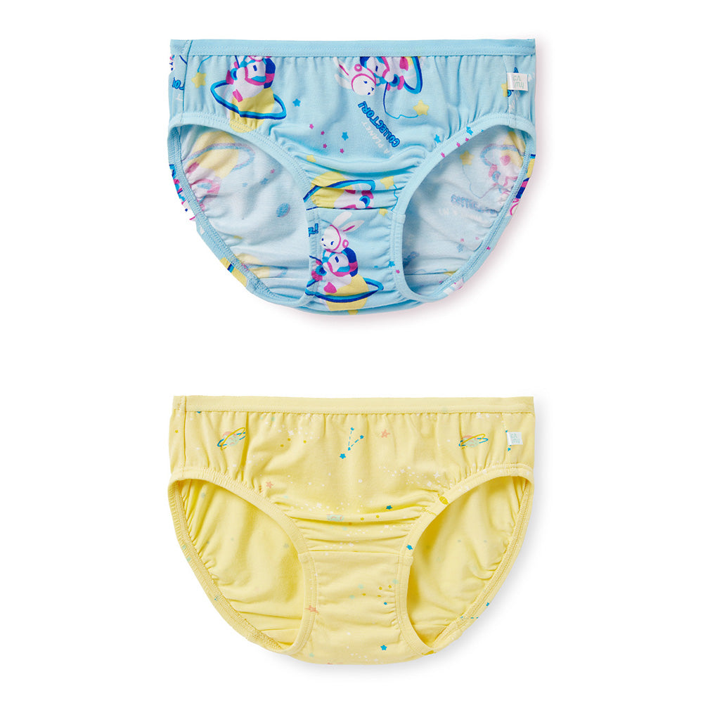 Moonya Moonya Girls Underwear – Tencel Modal Soft Panties with Space Bunny Design (IS06)