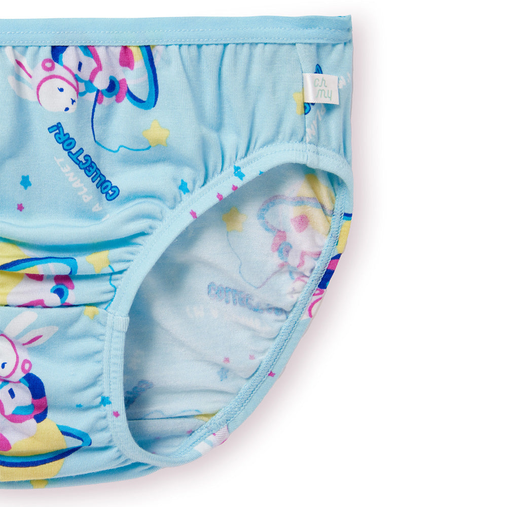 Moonya Moonya Girls Underwear – Tencel Modal Soft Panties with Space Bunny Design (IS06)