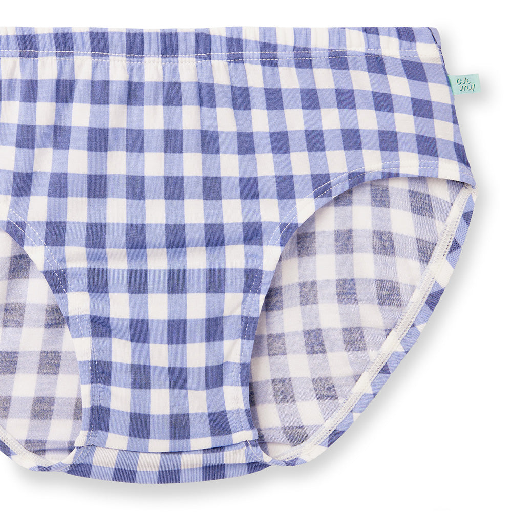 Moonya Moonya Boys Underwear – Tencel Modal Space Dinosaur Check Print Briefs (IS29)