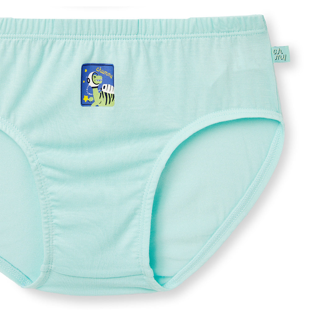 Moonya Moonya Boys Underwear – Tencel Modal Space Dinosaur Check Print Briefs (IS29)