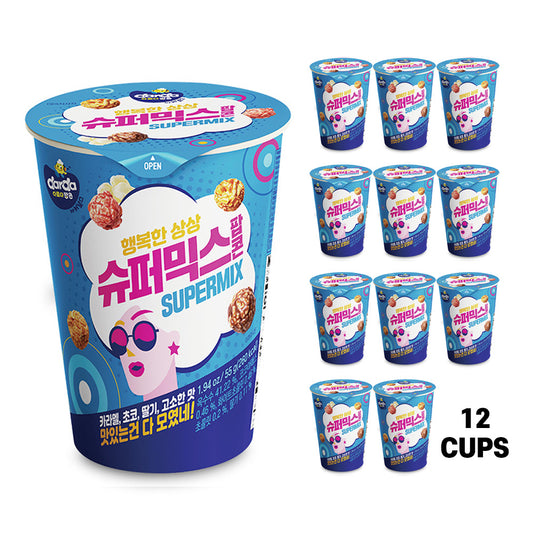 Darda Popcorn – SUPERMIX Flavor 55g (Pack of 12) – Original, Caramel, Choco, Strawberry