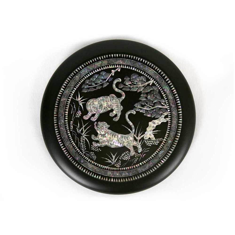 Tiger & Magpie Mother-of-Pearl Printed Hand Mirror -The national museum of Korea Souvenir