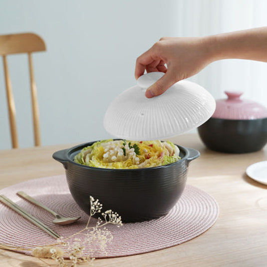 Earthenware Line Pot - Korean Ddukbaegi