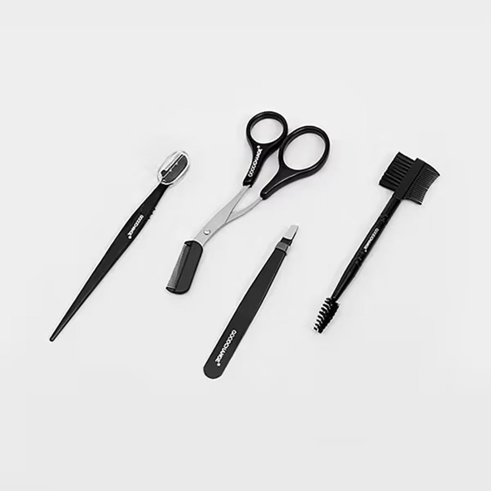 Eyebrow Care Kit Set of 4 - Grooming Scissors, Brush, and Trimmer Tools