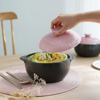 Earthenware Line Pot - Korean Ddukbaegi