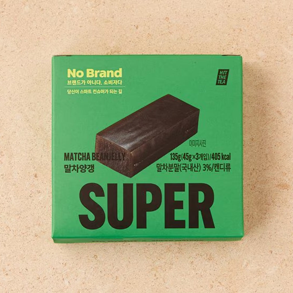 No Brand x Super Matcha -Korean Matcha Yokan Jelly Bar -Traditional Green Tea Sweet -3 Pack (135g)