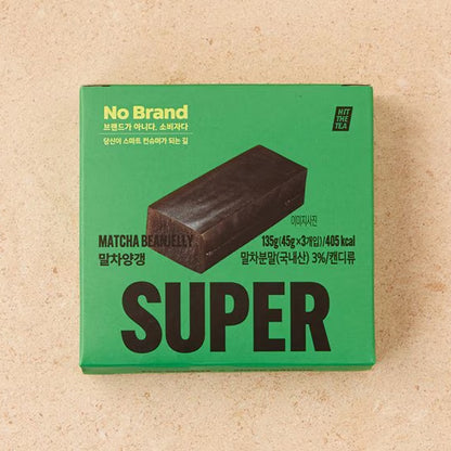 No Brand x Super Matcha -Korean Matcha Yokan Jelly Bar -Traditional Green Tea Sweet -3 Pack (135g)