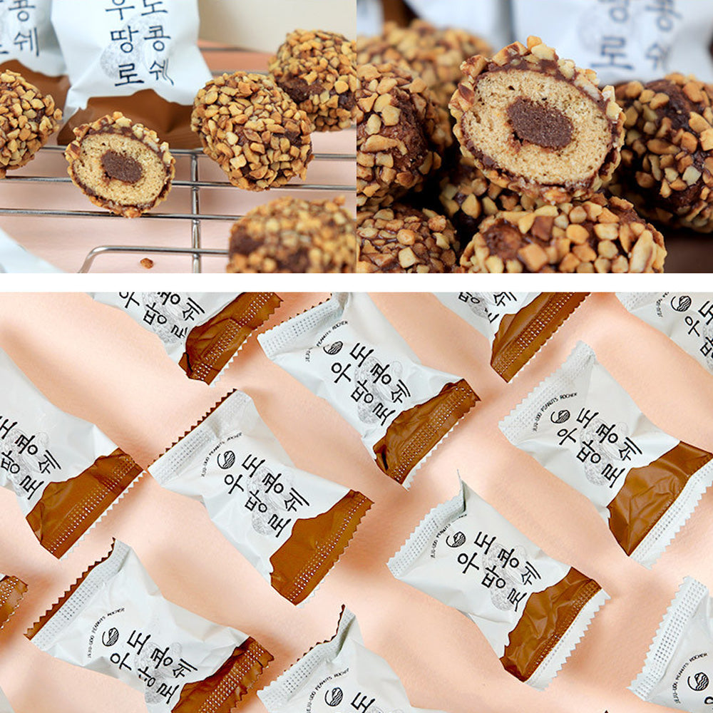 Jeju Udo Peanut Rocher - Korean Chocolate Snack 10 Pieces