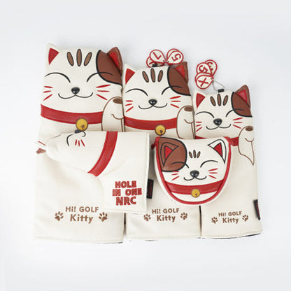 Kitty Golf Club Headcover – Driver, Wood, Hybrid, Putter, Iron Covers with Cat Design