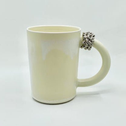 Handmade Ceramic Korean Mug – Thorn Design with Round Handle by Eunyoung Kwon - Cho Eun Sook Gallery