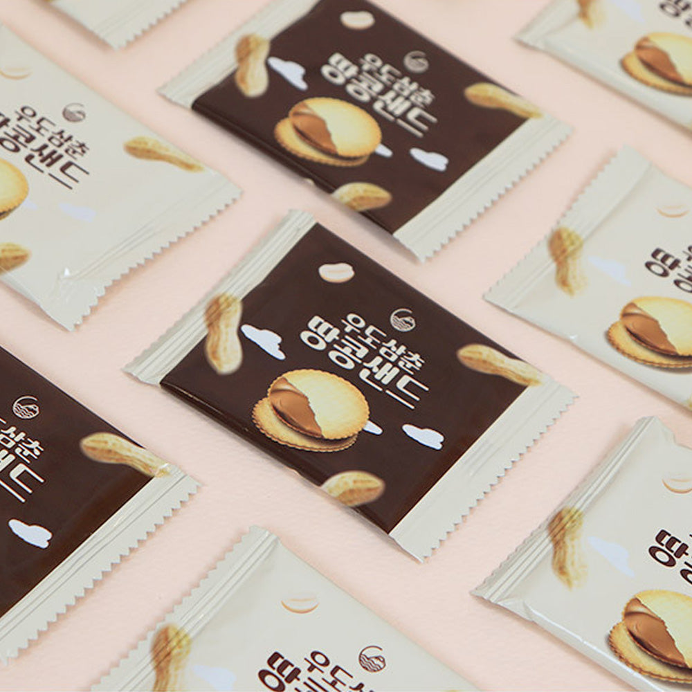 Jeju Island Udo Peanut Cookie - Korean Snack Biscuit with Rich Peanut Filling