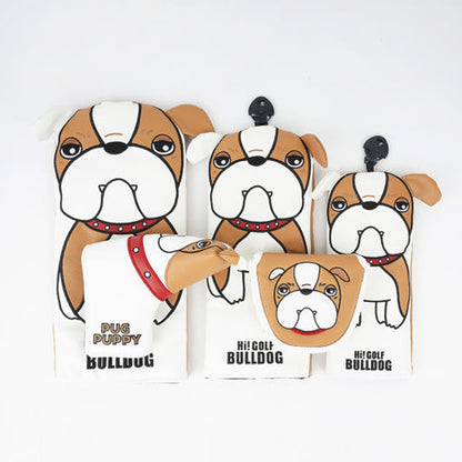 Bulldog Golf Club Headcover – Driver, Wood, Hybrid, Putter covers with Dog Design
