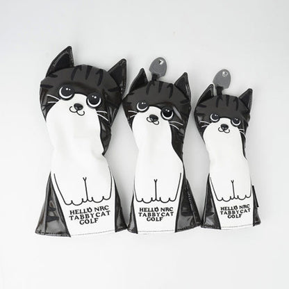 Tabby Cat Golf Club Headcover – Driver, Wood, Hybrid Covers with Cat Design