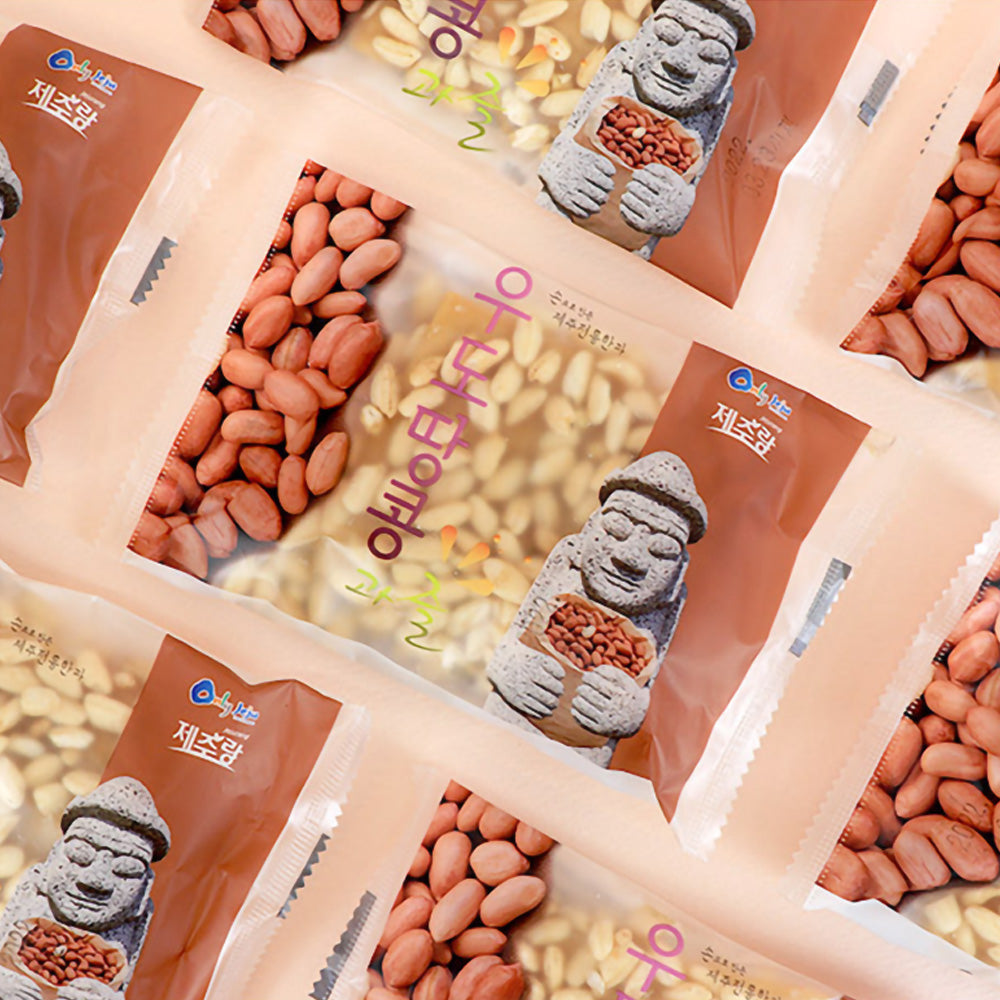 Korean Traditional Snack Gwajeul - Jeju Udo Peanut Honey Crispy Pastry (8 Pack)