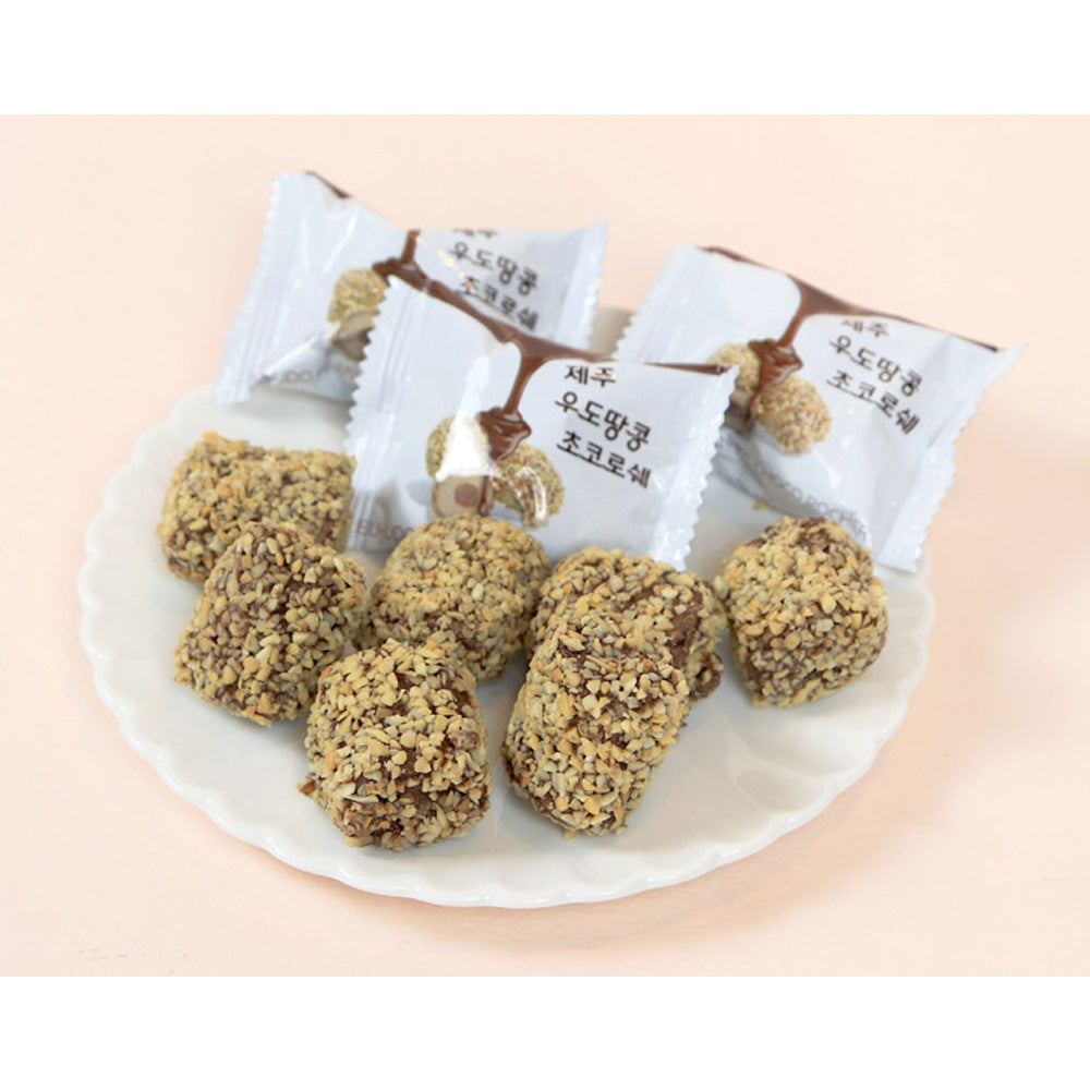 Jeju Udo Peanut Chocolate, Tangerine Rocher Variety Pack - Korean Jeju Island Snack Gift Set