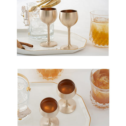 Authentic Korean Bangjja Yugi Whiskey Goblet Set (2P) - Handcrafted Brassware