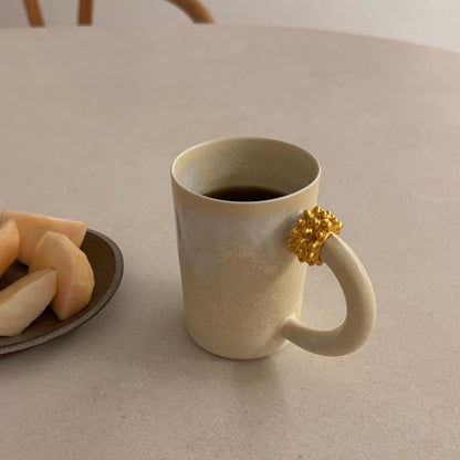 Handmade Ceramic Korean Mug – Thorn Design with Round Handle by Eunyoung Kwon - Cho Eun Sook Gallery