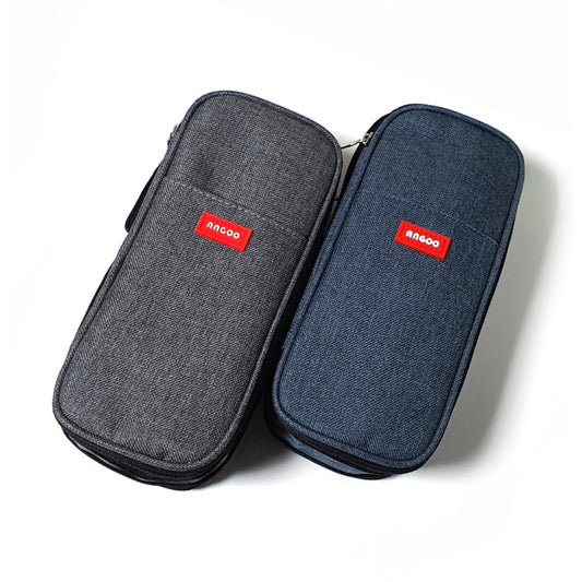 Korean Pencil Case, Expandable Large Capacity Denim Canvas Pen Pouch for School Supplies