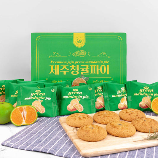 Jeju Green Tangerine Citrus Pie - Korean Pastry Snack (12 Pieces)