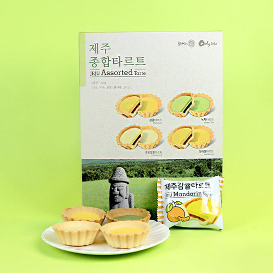 Korean Snack Jeju Tarts Gift Set - Assorted Flavors Tangerine, Hallabong, Green Tea, Udo Peanut