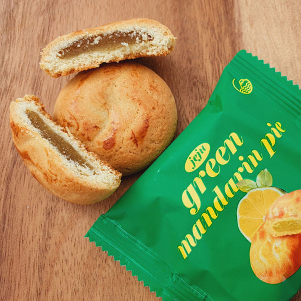 Jeju Green Tangerine Citrus Pie - Korean Pastry Snack (12 Pieces)