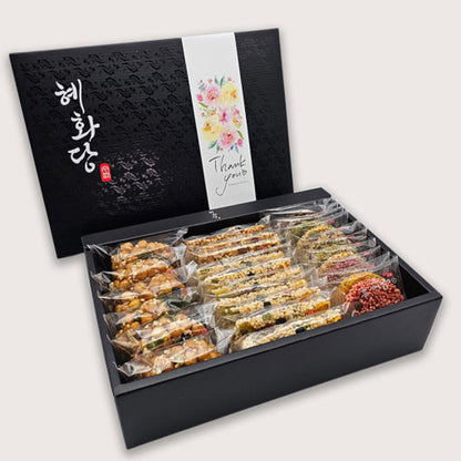 Hyehwa-dang Traditional Korean Handmade Snack Gift Set – Assorted Oranda Snacks (Rice Puffs) & Nut Bars | Made in Korea