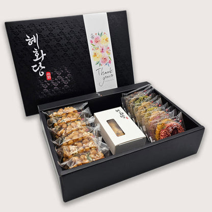 Hyehwa-dang Traditional Korean Handmade Snack Gift Set – Assorted Oranda Snacks (Rice Puffs) & Nut Bars | Made in Korea