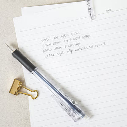 ZEBREA Tapli Clip Mechanical Pencil 0.5mm - Black, Retractable Clip for Smooth Writing, Drawing