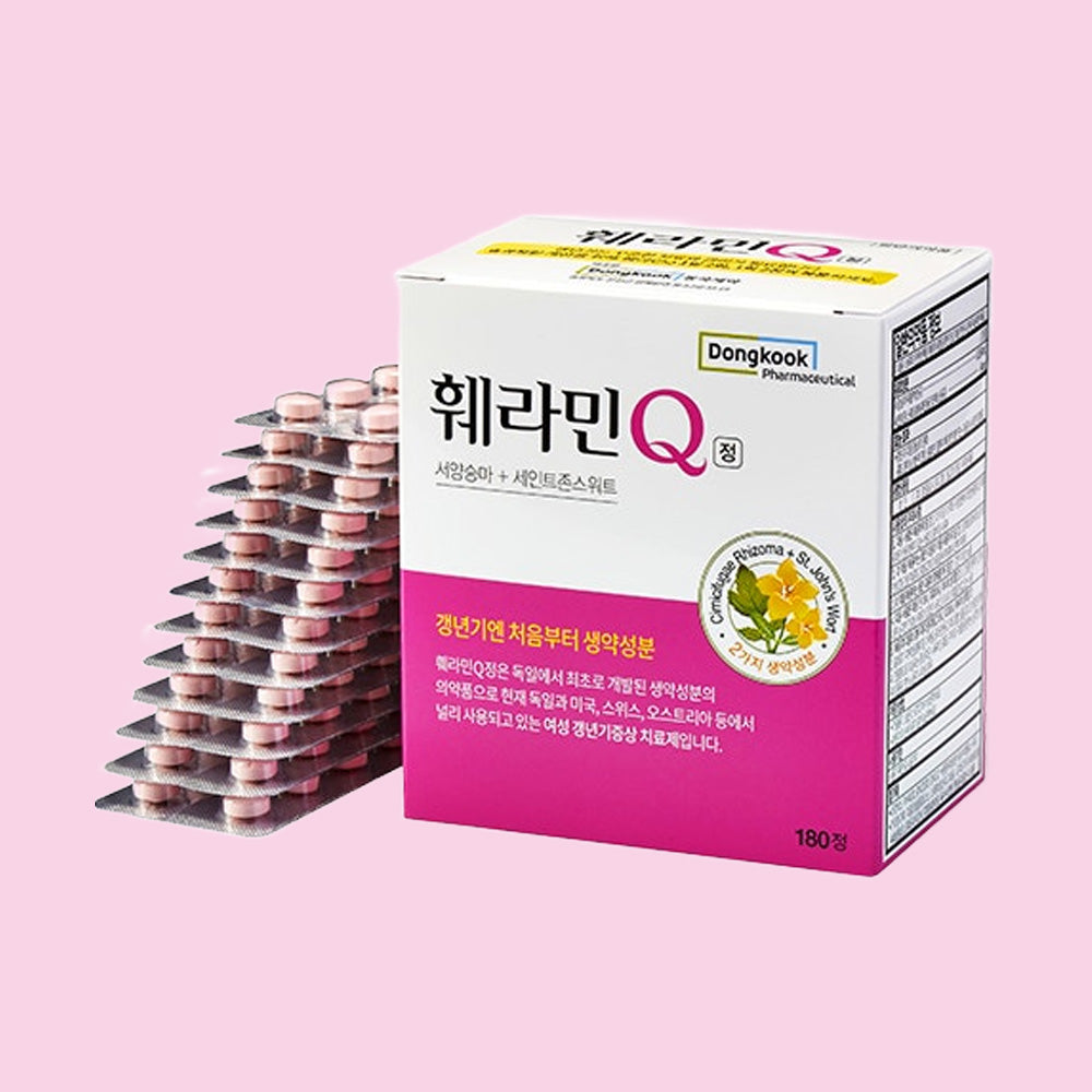 FeraminQ 180 Tablets Dongkook Pharmaceutical box with Cimicifugae Rhizoma and St. John's Wort label
