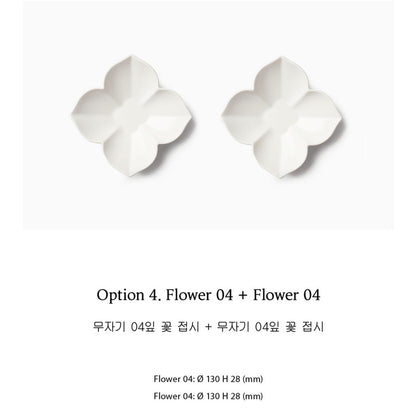 MUJAGI Korean Ceramic Dinnerware Flower Side Dish Plates Set