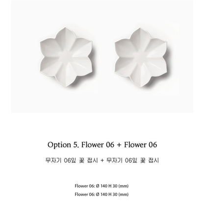 MUJAGI Korean Ceramic Dinnerware Flower Side Dish Plates Set